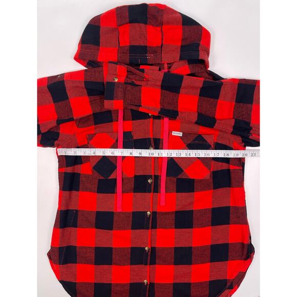 Columbia Women’s Plaid Flannel Hooded Button Down Shirt Size M - Picture 12 of 12